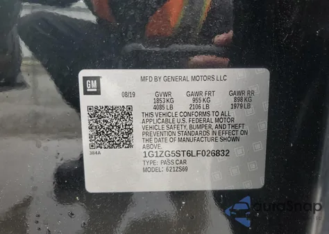 2020 Chevrolet Malibu Rs z USA, uszkodzony, nr VIN 1G1ZG5ST6LF026832